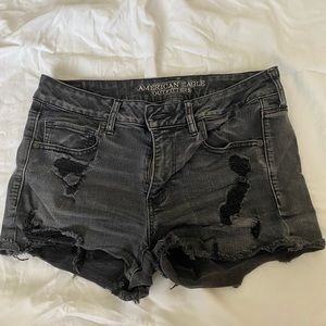 American Eagle Super Stretch Black Jean Shorts